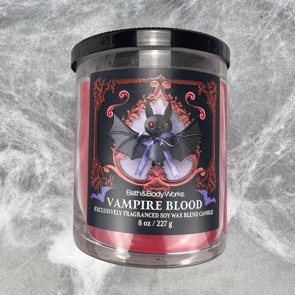 Halloween 2025 Bath & Body Works Vampire Blood Single Wick Candle Embossed Lid - Picture 5 of 9